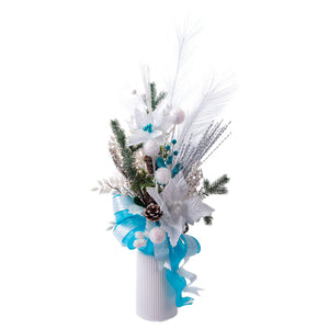 Arreglo Navideño Azul-Blanco