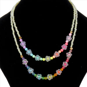 Collar Con Cuentas Colores Pastel De Flor