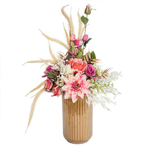 Florero Con Rosas Oro