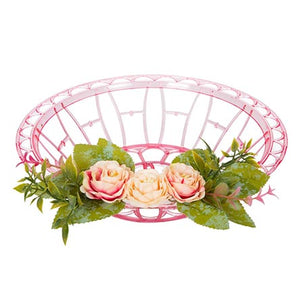 Adorno Panera Con Flores