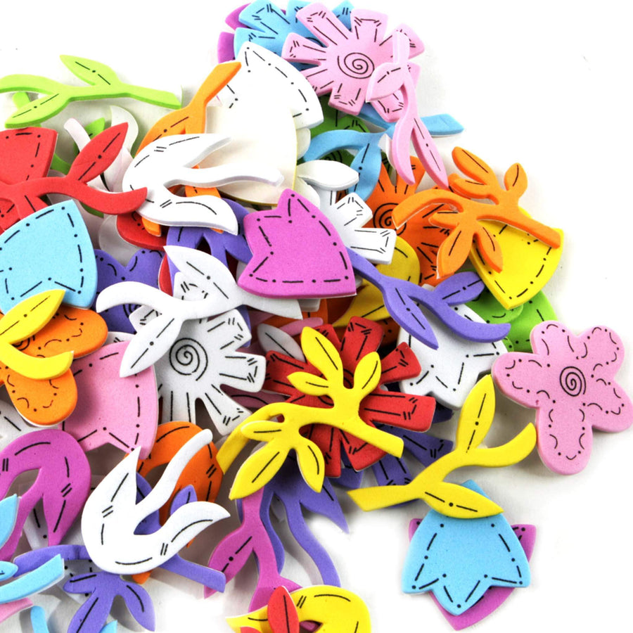 Art.10333 Fomi Adhesivo Flores/Hojas