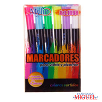Art.1098 Marcador Para Pizarrón/Vidrio Surtido 6pz