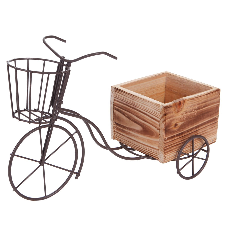 Art.1445 Triciclo Metal Con Canastilla Y Base Madera