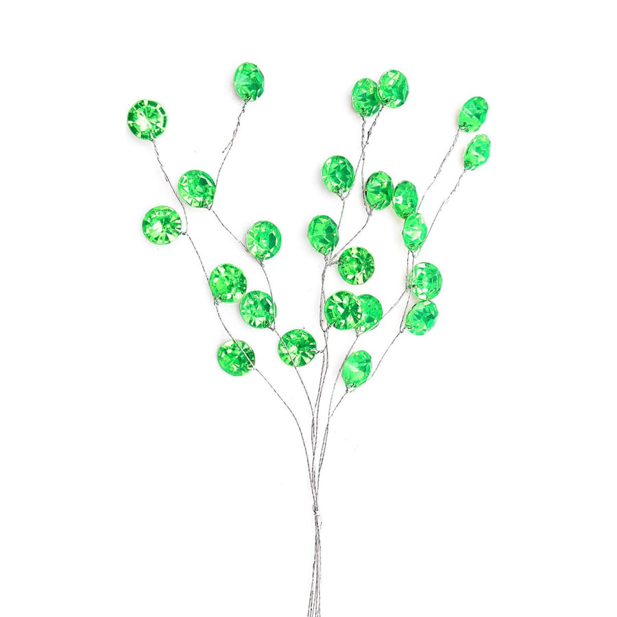 Art.2988 Ramito Alambre Con Piedra X6 Flores