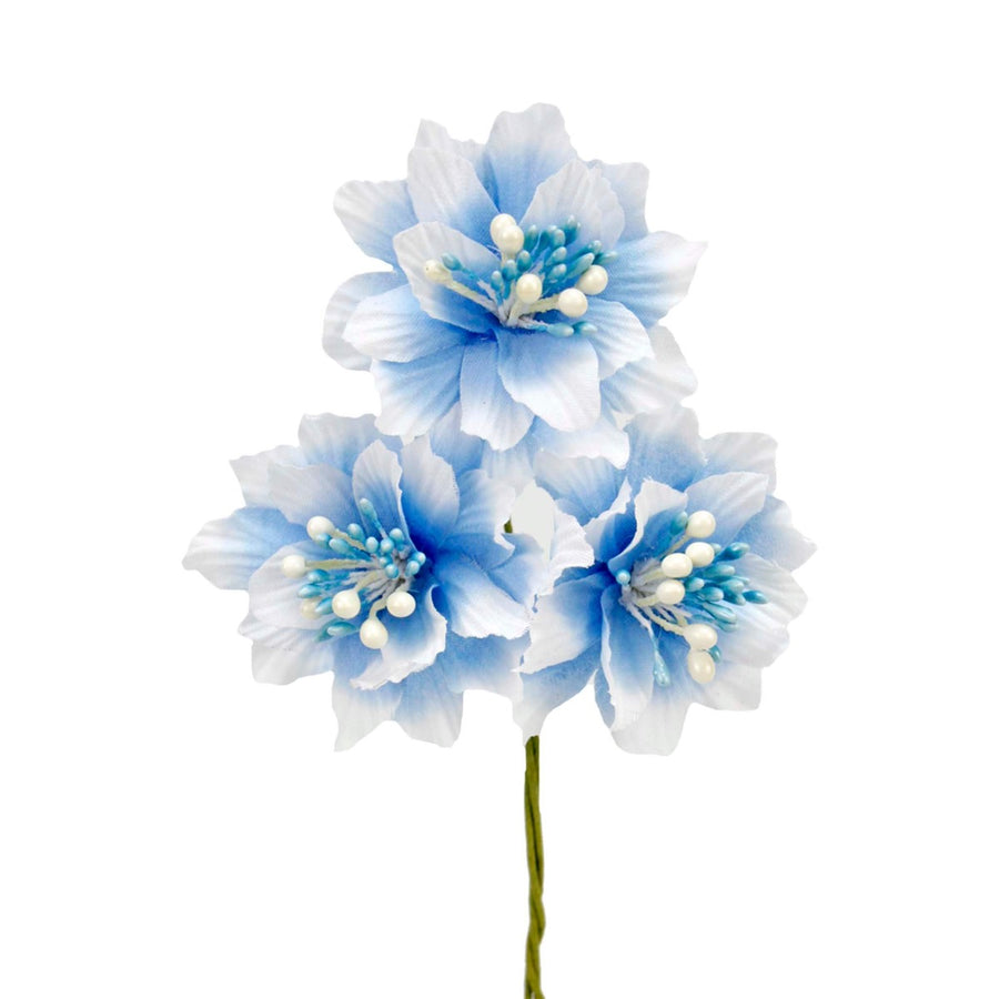 Art.3444 Flor De Papel Fina Con Pistilo x3 Flores