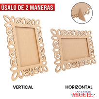 Art.4052 Marco Garigoleado Hojas 17.7x22.7cm 1pz