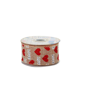 Art.5554 Listón Tipo Yute Impreso Love