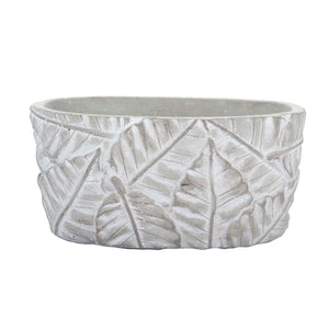 Art.594 Maceta Hojas Rectangular De Cemento