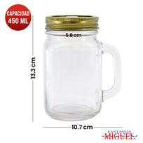 Art.6039 Frasco Liso Con Agarradera Tapa C/Hoyo (aprox 450ml) 13.3x10.7x7.8cm 1pz