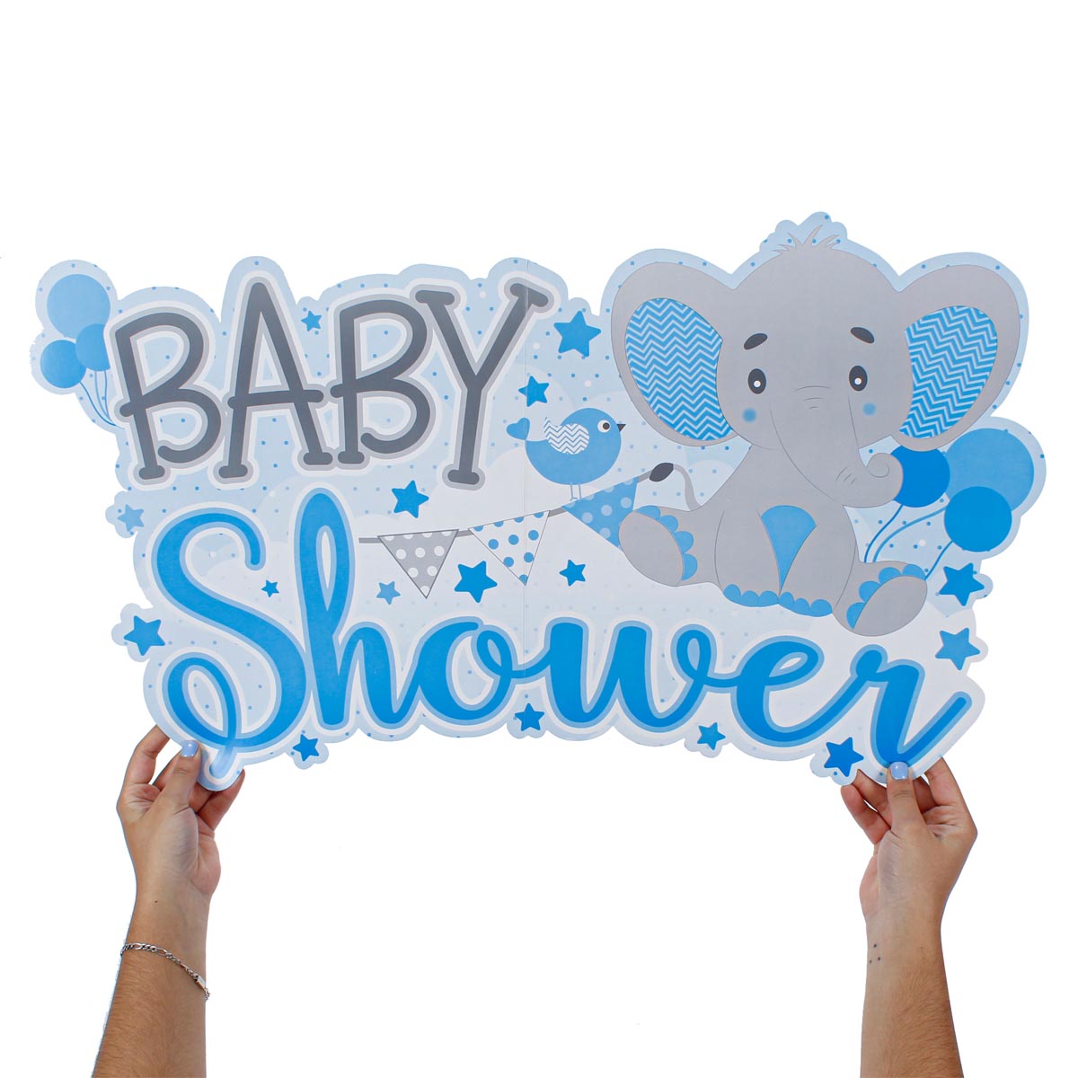 Letrero Baby Shower Elefante 40x68cm