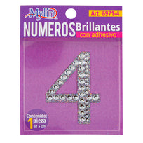 Art.6971 Número Brillante Con Adhesivo