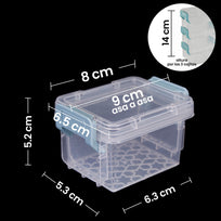Art.7030 Cajas Apilables De Plástico Con Broche En Los Lados 14x8.8x6.7cm 3pz
