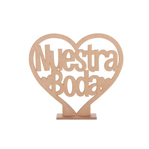 Art.8393 Letrero Corazón Nuestra Boda