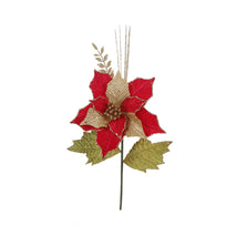 Art.9867 Flor Noche Buena Grande Terciopelo Metálica