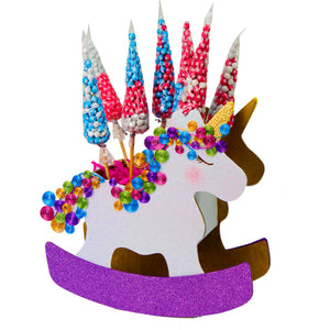 Centro De Mesa Unicornio Con Pelo De Alambre Multicolor