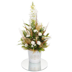 Arreglo Centro De Mesa Con Flores Y Espejo