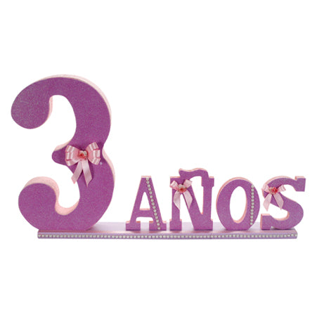 Letrero 3 Años Lavanda