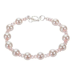 Pulsera De Perlas Y Rondeles Rosas