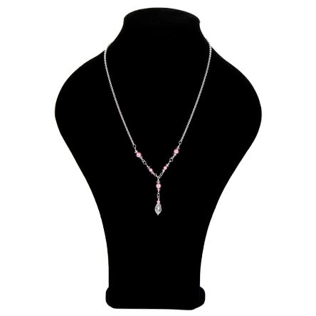 Collar Con Perlas Lavanda Y Cristal Gota