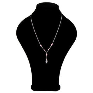 Collar Con Perlas Lavanda Y Cristal Gota