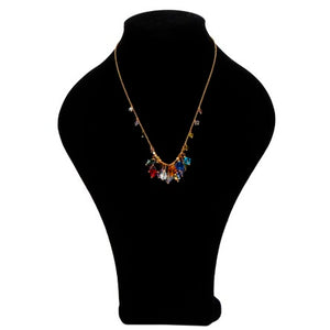 Collar De Cadena Con Cristales De Colores