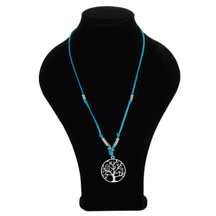 Collar Largo Turquesa Con Árbol De La Vida