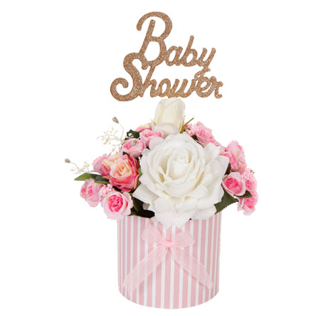 Baby Shower Centro De Mesa  Rosa Oro