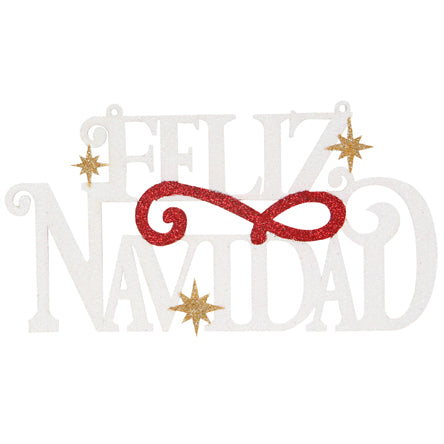 Letrero Feliz Navidad Blanco/Rojo