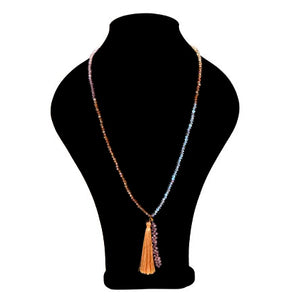 Collar Con Rondeles De Colores Y Borla