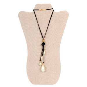 Collar De Imitación Gamusa Con Perlas Gota