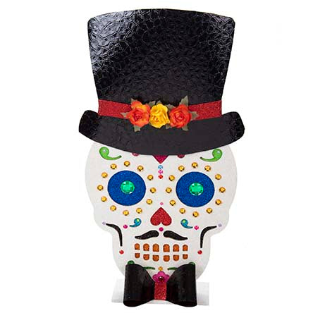 Calavera Con Diamantina Y Piedras