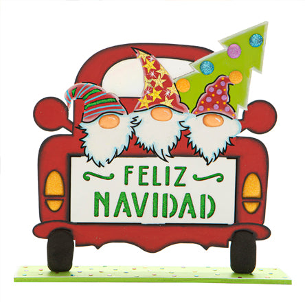 Camioneta Roja Con Gnomos