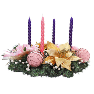 Corona De Adviento Oro/Rosa