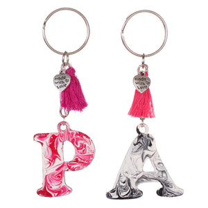 Llaveros Marmoleados Con Letras