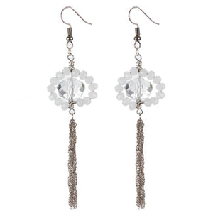 Aretes Con Cristales Y Cadena