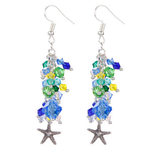Aretes Con Cristales Surtidos Y Estrella De Mar