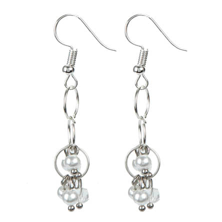 Aretes Largos De Perlas Y Cristales