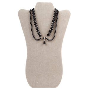 Collar Doble Con Rondeles Negros