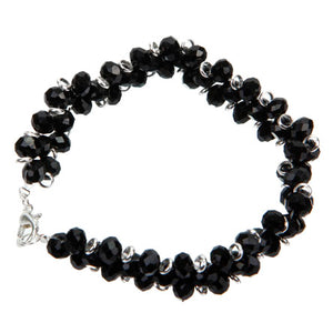 Pulsera Tejida De Rondeles Negros