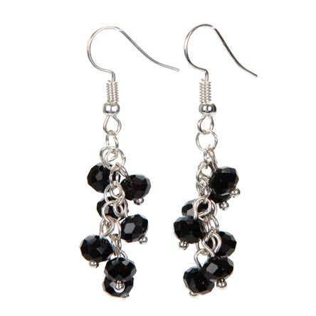 Aretes Con Rondeles Negros Y Argollas