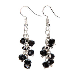 Aretes Con Rondeles Negros Y Argollas