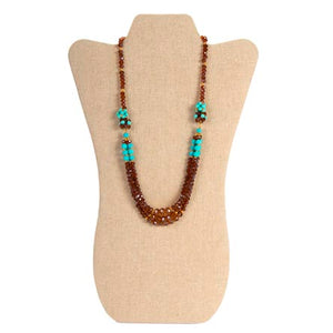 Collar De Rondeles Topacio Y Cuentas Turquesa