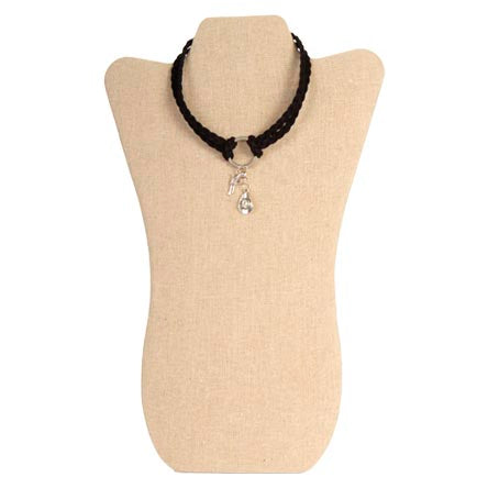 Gargantilla De Cordón Trenzado Negro Con Dije Vaquero