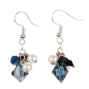 Aretes De Perla Blanca Y Cristal Preciosa