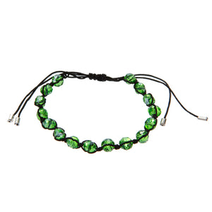 Pulsera De Cordón Tejido Con Rondeles