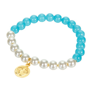 Pulsera Recuerdo Baby Azul Con Dije De Pies