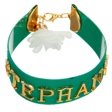 Brazalete De Película Flock Verde Con Nombre