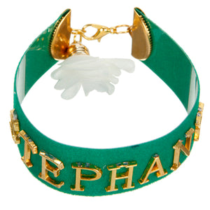 Brazalete De Película Flock Verde Con Nombre