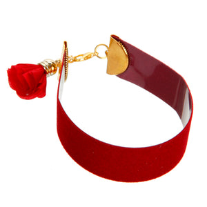 Brazalete Con Película Flock Vino Y Rosa De Tela