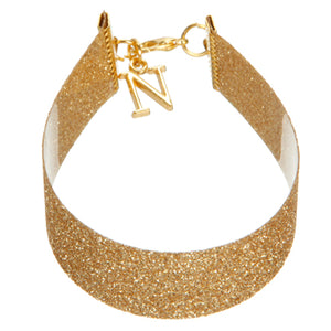 Pulsera De Película Oro Con Dije De Letra
